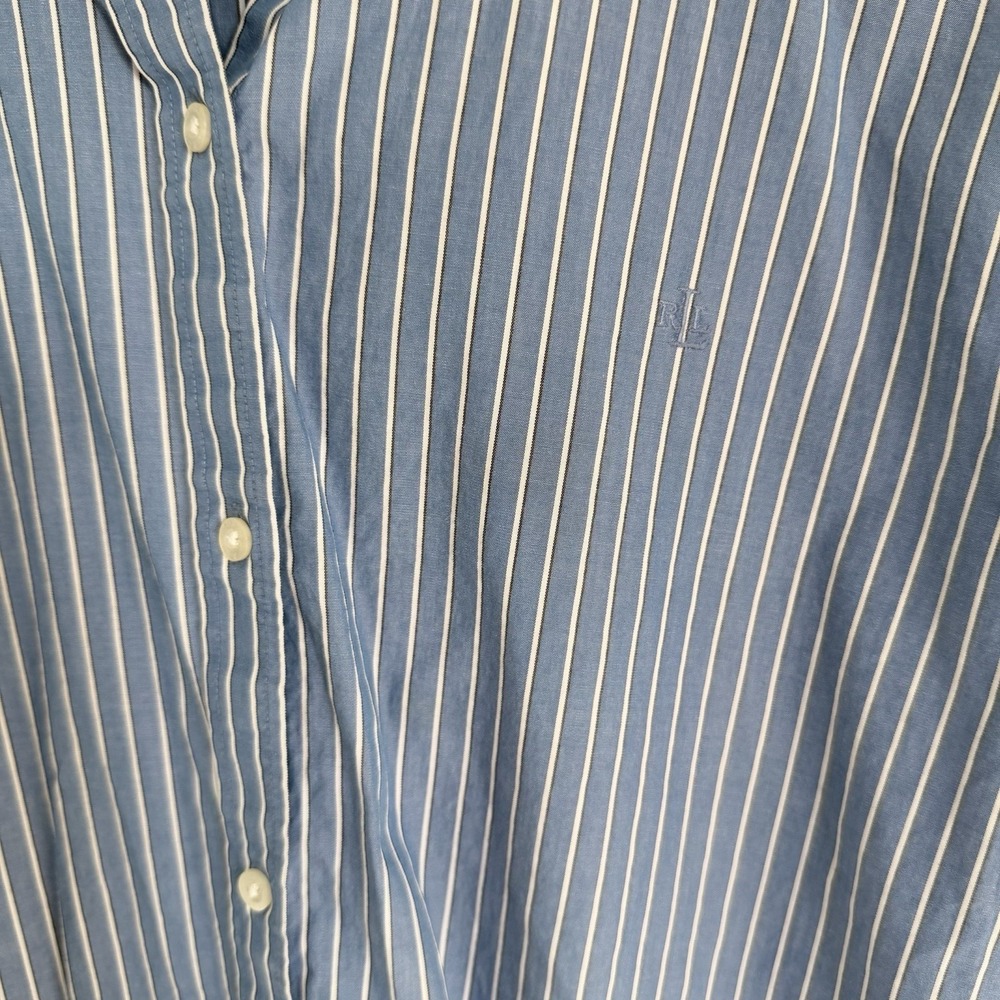 Lauren‎ Ralph Lauren Shirt Mens Large Long Sleeve Button Front Stripes - Picture 2 of 4